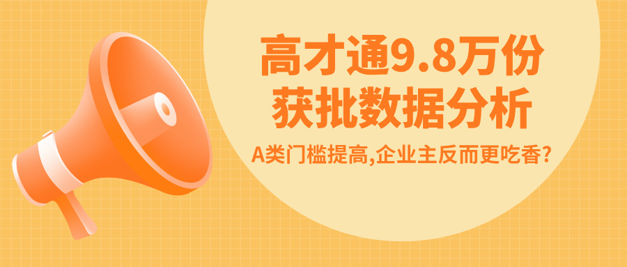 高才通9.8万份获批数据背后:A类门槛提高,企业主反而更吃香?